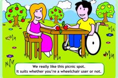 We really like this picnic spot. It suits whether you're a wheelchair user ot not.
